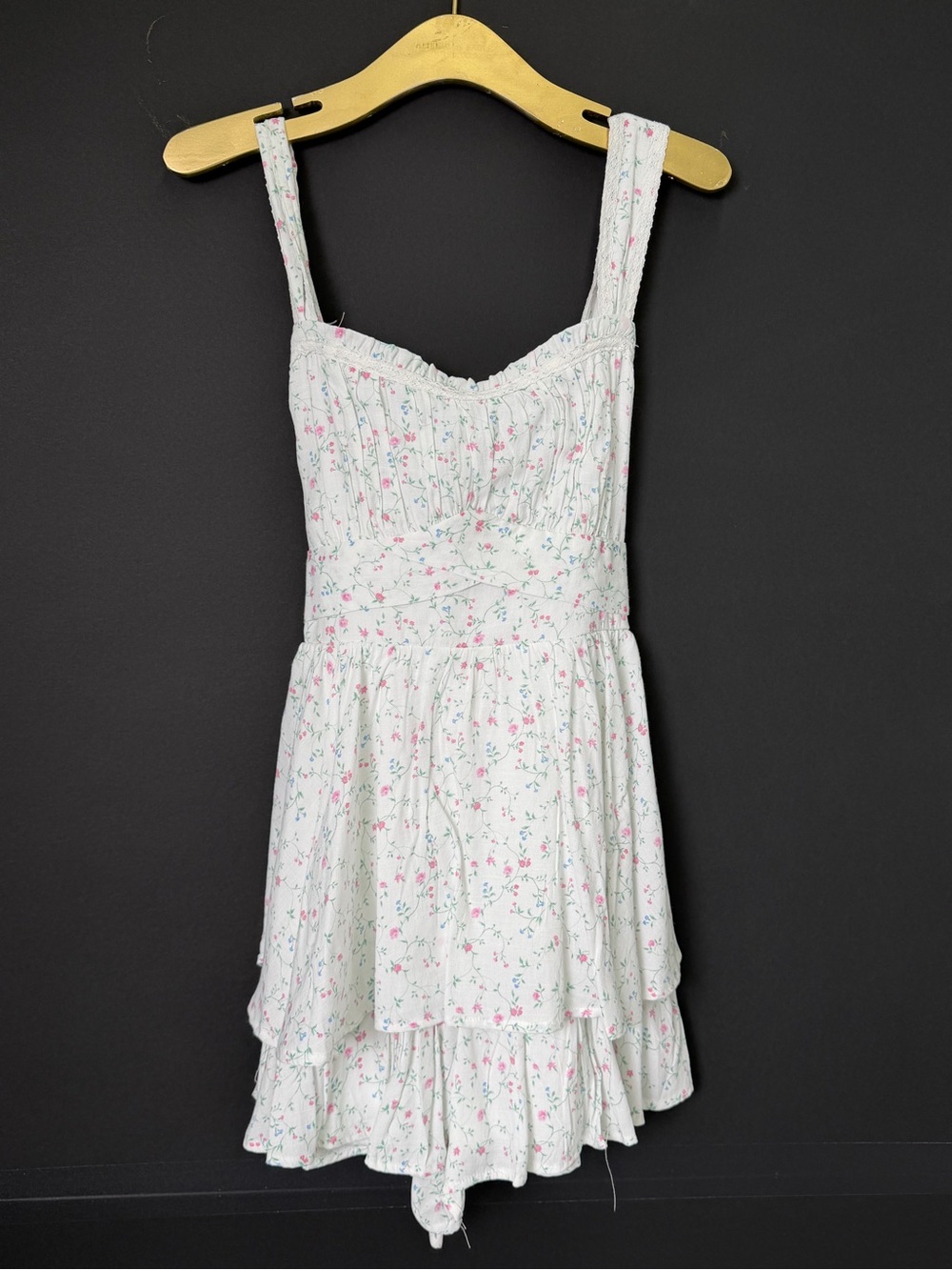 Altar'd State White Mini Dress with Pink Floral Print